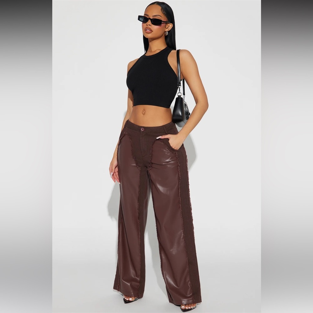 Brown Faux Leather Pant